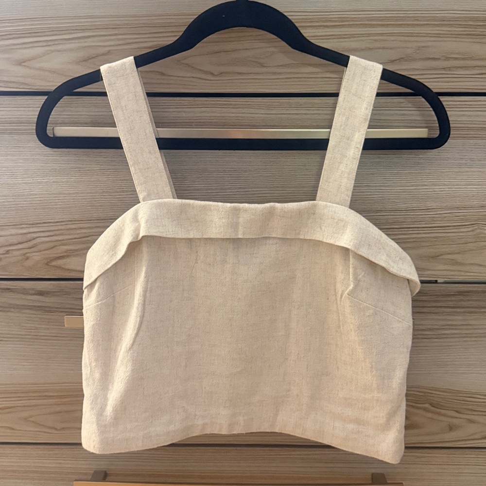 AE Cropped Linen Tank - Picture 3 of 9